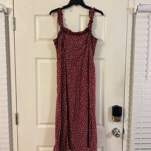 Elegant Maroon Floral Dress